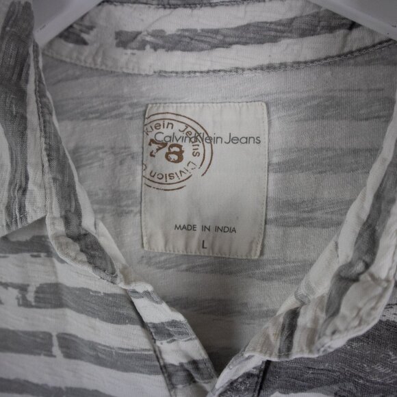 Calvin Klein Jeans Skull Rugged Button Up Shirt Mens L - Picture 4 of 8